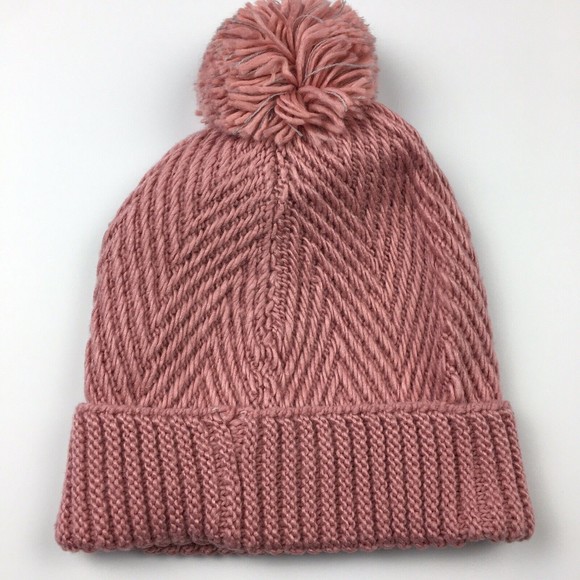 adidas women's Twilight 4 Ballie Knit Pom Beanie Wonder Mauve Pink New - Picture 2 of 4